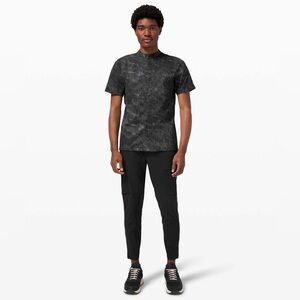 Lululemon Airing Easy Stand Collar Shirt Mens Size XL Digital Drift Black